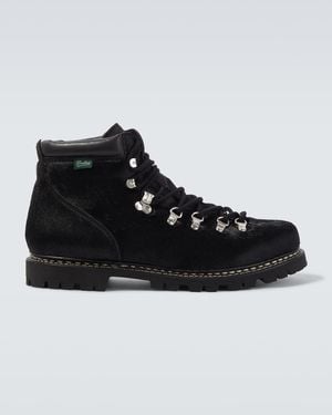 Junya Watanabe Paraboot Calf Hair Lace-Up Boots - Black