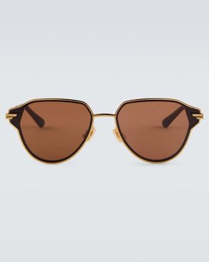 Bottega Veneta Glaze Aviator Sunglasses - Brown