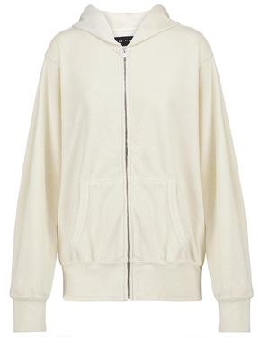 Les Tien Sudadera de terciopelo con capucha - Blanco