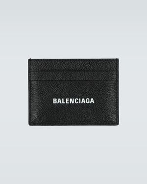 Balenciaga Cash Leather Card Holder - Black