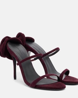 Magda Butrym Floral-Applique Suede Mules - Multicolour