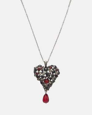 Saint Laurent Collar Con Colgante Adornado - Blanco