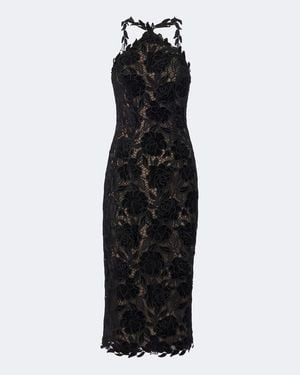Carolina Herrera Guipure Lace Halterneck Cocktail Dress - Black