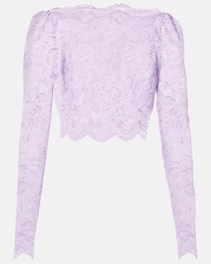 Rabanne Floral Lace Top - Purple