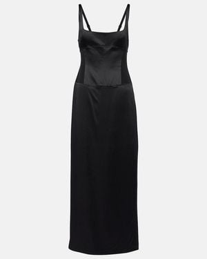 SIR. Sonora Evening Silk-Blend Satin Midi Dress - Black