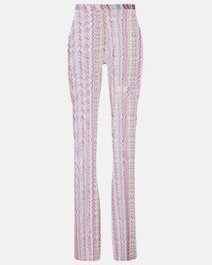 Missoni Zigzag High-Rise Slim Pants - Pink