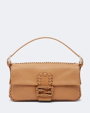 Fendi Baguette 26424 Small Leather Shoulder Bag - Brown