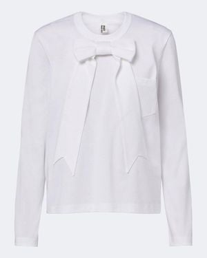 Noir Kei Ninomiya Top Aus Baumwoll-Jersey - Weiß