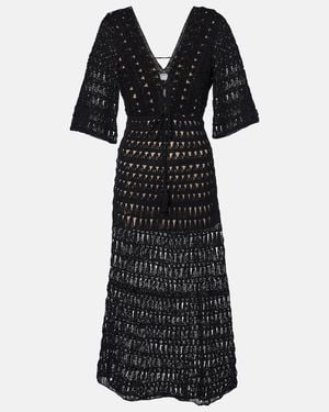 Anna Kosturova Marissa Cotton Crochet Maxi Dress - Black