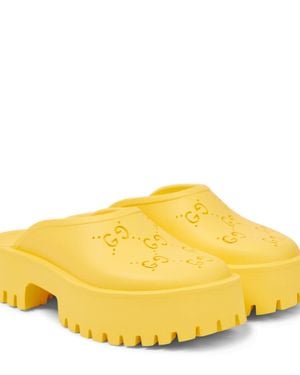 Gucci GG Rubber Clogs - Yellow