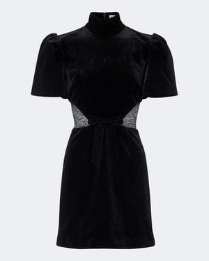 Rebecca Vallance Martha Lace-Trimmed Velvet Minidress - Black