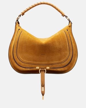 Chloé Marcie Medium Suede Shoulder Bag - Brown