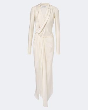 Victoria Beckham Lea Draped Jersey Midi Dress - White