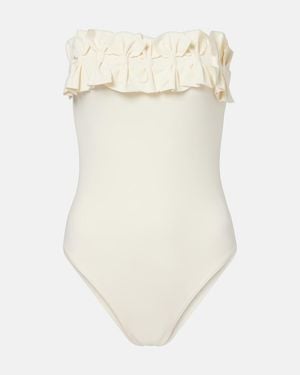 Karla Colletto Freya Ruffled Swimsuit - Natural