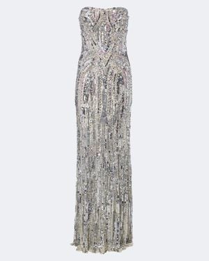 Jenny Packham Euphoria Embellished Bustier Gown - White