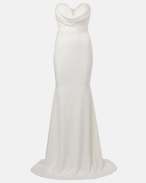Alex Perry Bridal Crepe Satin Gown - White