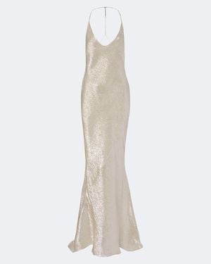 Tom Ford Vestido De Fiesta De Lame En Mezcla De Seda - Blanco