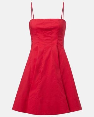 STAUD Wylie Cotton Minidress - Red