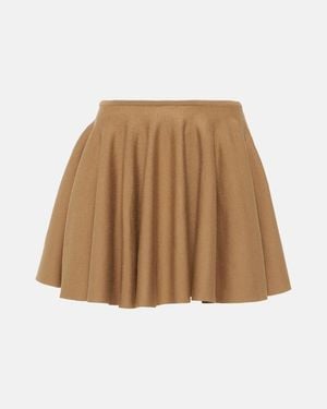 KHAITE Ulli Wool-Blend Miniskirt - Natural