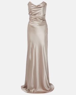 The Sei Silk Satin Bustier Gown - Natural