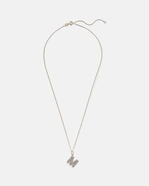 STONE AND STRAND Halskette Initial Aus 10Kt Gelbgold Mit Diamanten - Weiß