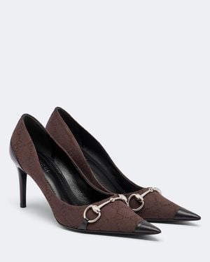 Gucci Pumps Donna Aus Gg-Canvas Mit Leder - Braun