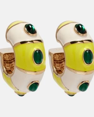Jacquemus Pendientes De Aro Rayures Adornados - Amarillo