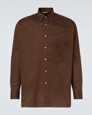 AURALEE Oversized Cotton Shirt - Brown
