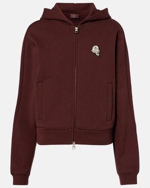Moncler Cotton Zip-Up Hoodie - Purple