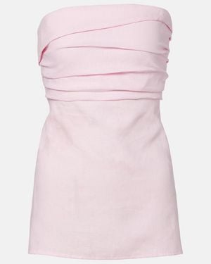 Faithfull the Brand Boe Linen Bustier Top - Pink