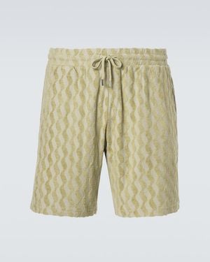 Frescobol Carioca Augusto Jacquard Terry Bermuda Shorts - Natural