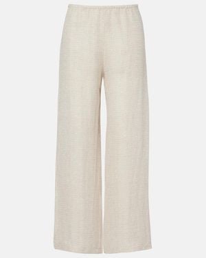 Leset Stella Sequined Linen-Blend Wide-Leg Trousers - Natural