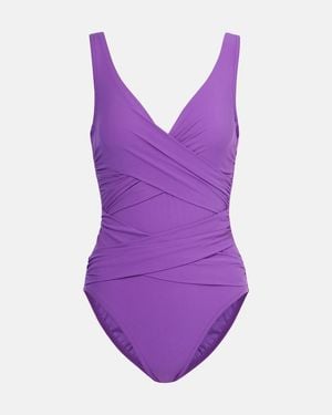 Karla Colletto Gathered Swimsuit - Purple
