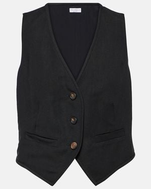Brunello Cucinelli Einreihige Weste - Schwarz