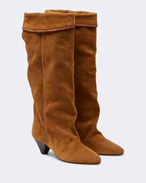 Isabel Marant Elita Suede Knee-High Boots - Brown