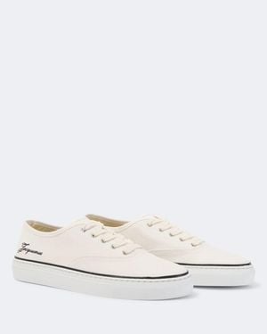 Jacquemus Embroidered Canvas Trainers - White