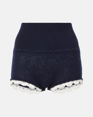 Magda Butrym Cashmere Shorts - Blue