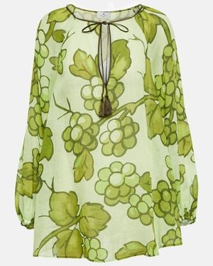 Etro Printed Ramie Tunic - Green