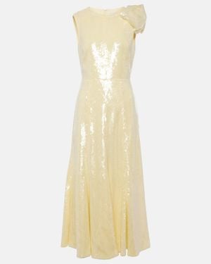 Roland Mouret Sequined Flared Midi Dress - Metallic