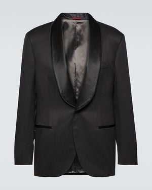 Brunello Cucinelli Single-Breasted Silk Tuxedo Jacket - Black