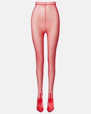 Herbert Levine Sheer Perfection Mesh Over-The-Knee Boots - Red