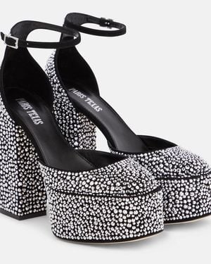 Paris Texas Holly Nicole Leather Sandals - Black