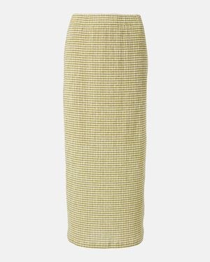Vince Gingham Midi Skirt - Green