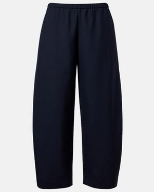 KHAITE Roma Virgin Wool Wide-Leg Trousers - Blue
