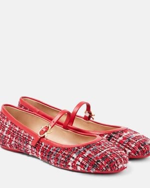 Gianvito Rossi Carla Boucle Mary Jane Flats - Red