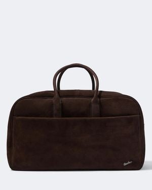 Borsalino Keep All Large Leather Duffel Bag - Brown