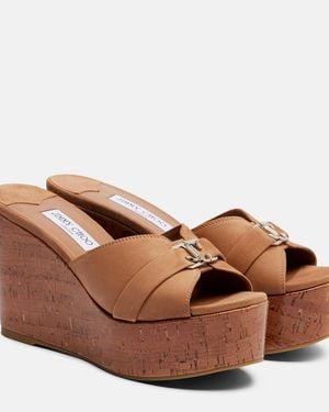 Jimmy Choo Mules Leda De Ante Con Cuna - Marrón