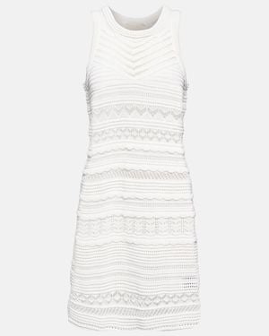 Isabel Marant Ava Pointelle-Knit Cotton-Blend Mini Dress - White