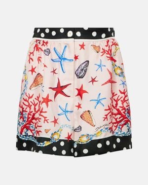 Dolce & Gabbana Capri Silk Satin Shorts - Red