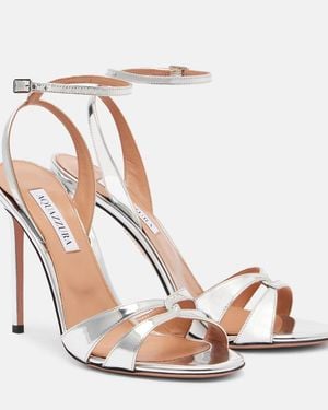 Aquazzura You And I Metallic Leather Sandals